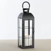 Lanterns-Kirkland's Home Matte Window Pane Lantern, 17 In. Black