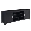 Tv Stands & Media Consoles-Kirkland's Home Matte Wood Sliding Doors Media Console Black