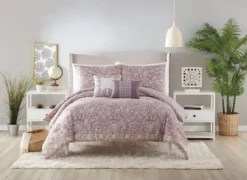 Comforters-Kirkland's Home Mauve Scorro 5-Pc. Queen Comforter Set Purple