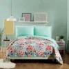 Quilts-Kirkland's Home Mayflower Blue 2-Pc. Queen Bedding Quilt Set Blue/Orange/Gray