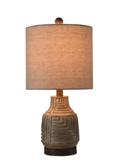 Table Lamps-Kirkland's Home Maze Design Table Lamp Tan