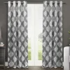 Curtains & Drapes-Kirkland's Home Medallion Curtain Panel Set, 96 In. Gray