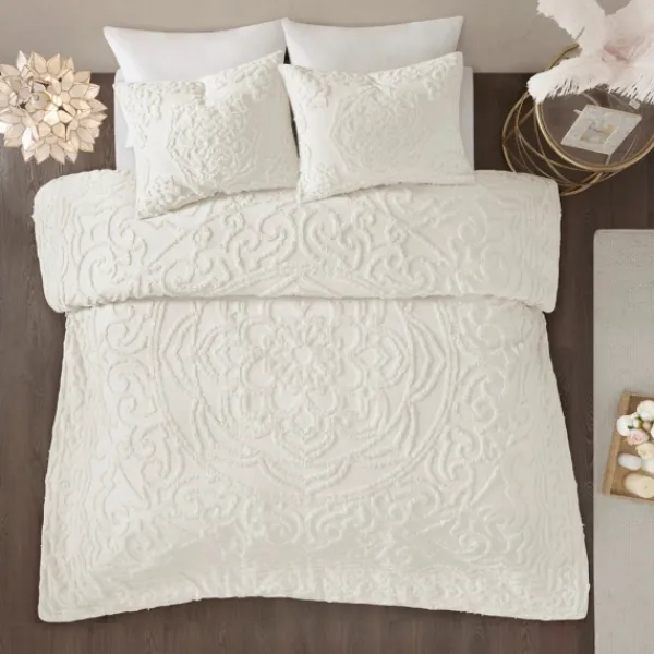 Comforters-Kirkland's Home Medallion Full/Queen 3-Pc. Comforter Set White