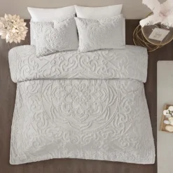 Comforters-Kirkland's Home Medallion Full/Queen 3-Pc. Comforter Set Gray