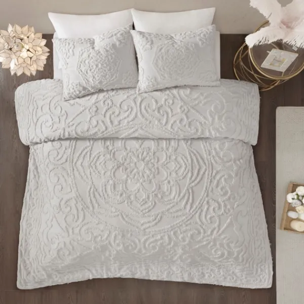Comforters-Kirkland's Home Medallion Full/Queen 3-Pc. Comforter Set Gray