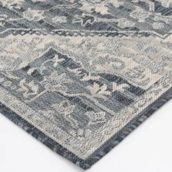 Outdoor Rugs-Kirkland's Home Medallion Lava Indoor/Outdoor Area Rug, 7X9 Blue