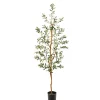 Trees & Topiaries-Kirkland's Home Mediterranean Olive Tree In Black Planter, 70 In.