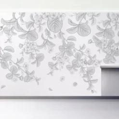 Wall Murals & Wall Decals-Kirkland's Home Medium Leaves Peel And Stick Wall Mural Black/White