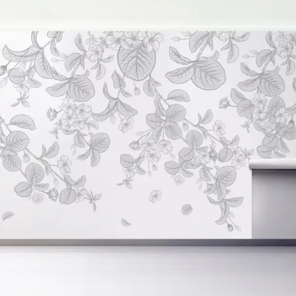 Wall Murals & Wall Decals-Kirkland's Home Medium Leaves Peel And Stick Wall Mural Black/White