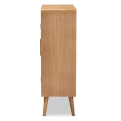 Cabinets & Sideboards-Kirkland's Home Medium Oak Rattan 2-Door Cabinet