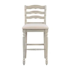 Bar Stools & Counter Height Stools-Kirkland's Home Melvin Distressed Wash Bar Stool White
