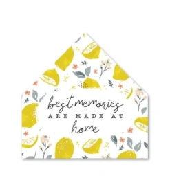Wall Quotes & Signs-Kirkland's Home Memories Made At Home House Shaped Canvas Print White/Yellow