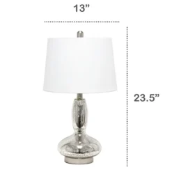 Table Lamps-Kirkland's Home Mercury Glass Curvy Table Lamp White