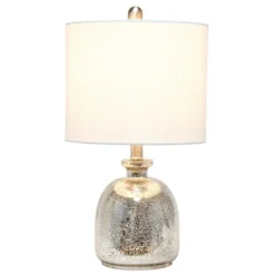 Table Lamps-Kirkland's Home Mercury Hammered Glass Shade Table Lamp White