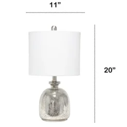 Table Lamps-Kirkland's Home Mercury Hammered Glass Shade Table Lamp White