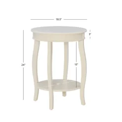 Accent & End Tables-Kirkland's Home Merryweather Off White Accent Table Ivory