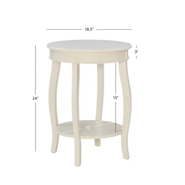 Accent & End Tables-Kirkland's Home Merryweather Off White Accent Table Ivory