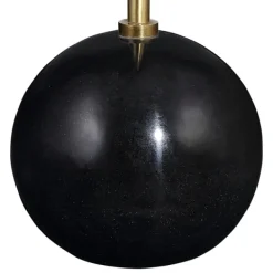 Accent & End Tables-Kirkland's Home Metal & Round Black Base Cocktail Table Gold