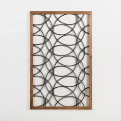 Wall Plaques-Kirkland's Home Metal Abstract Circles Wall Plaque Black