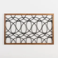Wall Plaques-Kirkland's Home Metal Abstract Circles Wall Plaque Black
