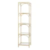 Bookshelves-Kirkland's Home Metal And Clear Glass 4-Tier Shelf Gold