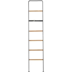 Decorative Accents-Kirkland's Home Metal And Fir Wood Leaning Ladder With Hooks Black/Brown