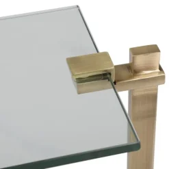 Accent & End Tables-Kirkland's Home Metal And Glass Top Accent Table Gold