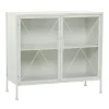 Cabinets & Sideboards-Kirkland's Home Metal And Glass X-Door Cabinet White