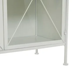 Cabinets & Sideboards-Kirkland's Home Metal And Glass X-Door Cabinet White