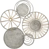 Wall Plaques-Kirkland's Home Metal And Rattan Cord Discs Wall Sculpture Gray