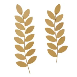 Wall Plaques-Kirkland's Home Metal And Reed Leaf Wall Plaques, Set Of 2 Brown