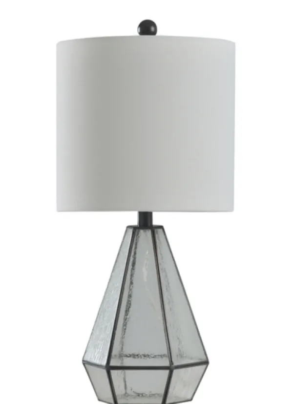Table Lamps-Kirkland's Home Metal And Seeded Glass Cage Table Lamp White
