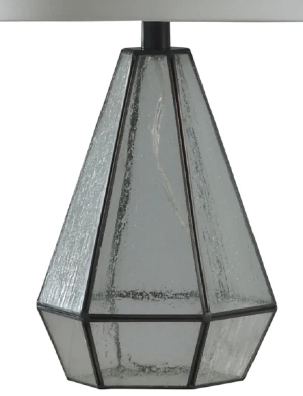 Table Lamps-Kirkland's Home Metal And Seeded Glass Cage Table Lamp White
