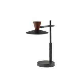 Table Lamps-Kirkland's Home Metal And Walnut Wood Table Lamp Black
