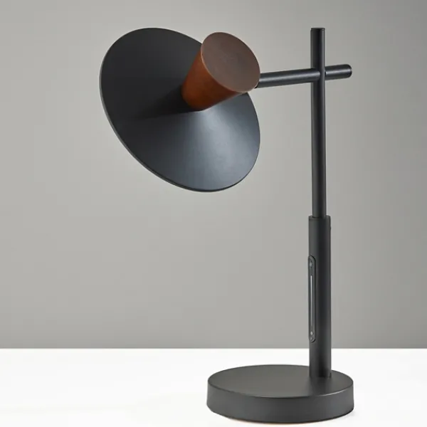 Table Lamps-Kirkland's Home Metal And Walnut Wood Table Lamp Black