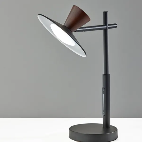 Table Lamps-Kirkland's Home Metal And Walnut Wood Table Lamp Black