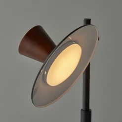 Table Lamps-Kirkland's Home Metal And Walnut Wood Table Lamp Black