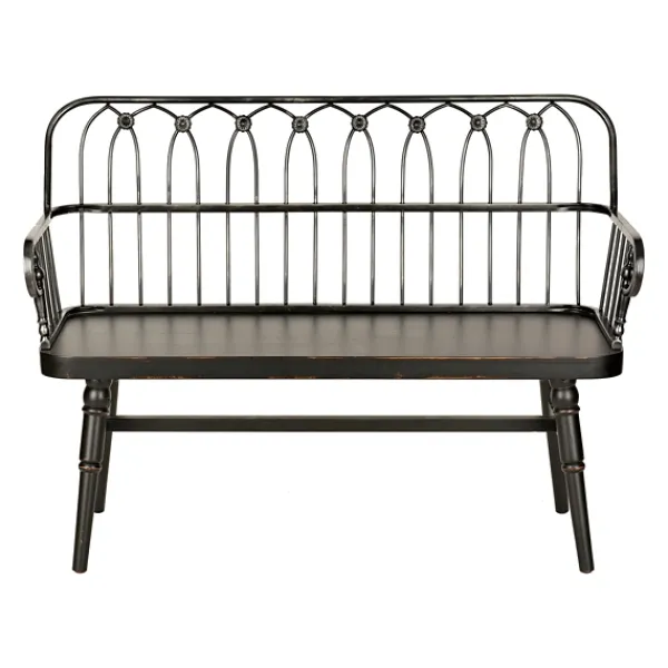 Entryway Furniture-Kirkland's Home Metal And Wood Amy Bench Black