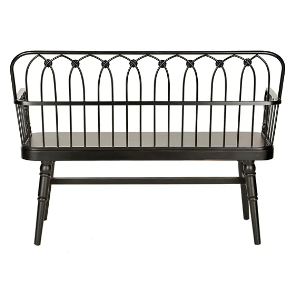 Entryway Furniture-Kirkland's Home Metal And Wood Amy Bench Black