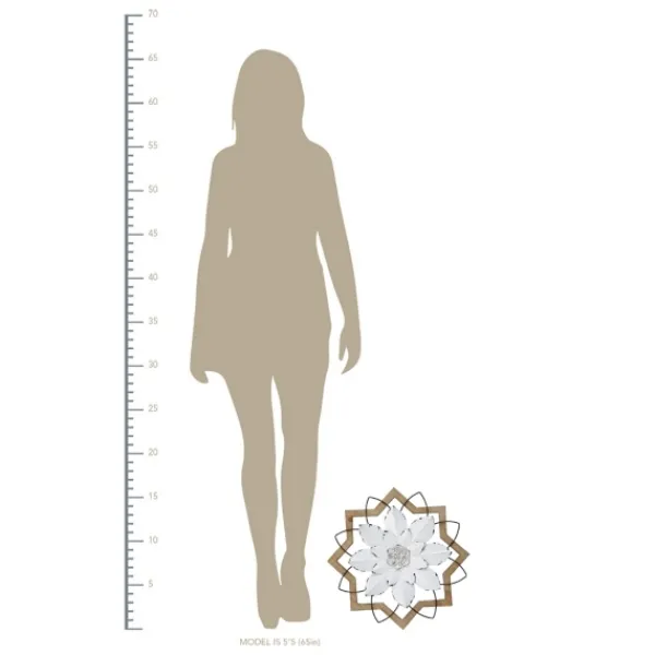 Wall Plaques-Kirkland's Home Metal And Wood Flower Wall Plaque White