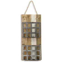 Wall Storage-Kirkland's Home Metal And Wood 2-Tier Mail Holder Wall Plaque