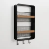 Wall Storage-Kirkland's Home Metal And Wood Wall Magazine Rack