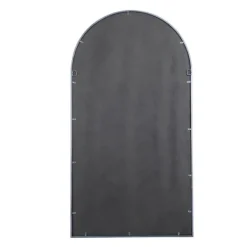 Decorative Mirrors-Kirkland's Home Metal Arch Frame Grid Overlay Mirror Black