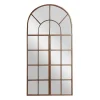 Decorative Mirrors-Kirkland's Home Metal Arch Frame Windowpane Wall Mirror Brown
