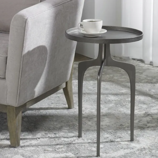 Accent & End Tables-Kirkland's Home Metal Arched Legs Side Table Silver