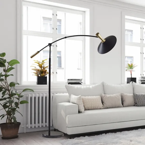 Floor Lamps-Kirkland's Home Metal Arched Modern Floor Lamp Black