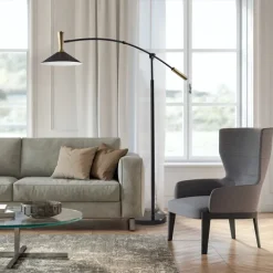 Floor Lamps-Kirkland's Home Metal Arched Modern Floor Lamp Black