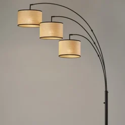 Floor Lamps-Kirkland's Home Metal 3-Arm Arched Floor Lamp Black