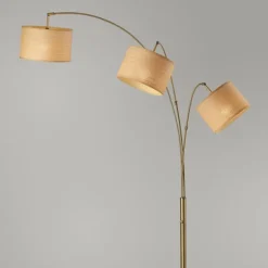 Floor Lamps-Kirkland's Home Metal 3-Arm Arched Floor Lamp Gold