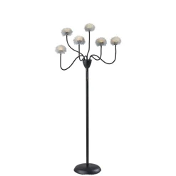 Floor Lamps-Kirkland's Home Metal 6-Arm Pom Pom Floor Lamp Black
